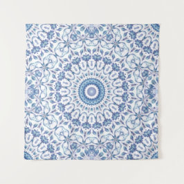 Blauwe Bloem Mandala Wandkleed