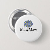  blauwe bloem MawMaw T-shirt Ronde Button 5,7 Cm (Voorkant /achterkant)