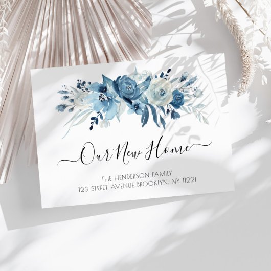 blauwe bloem - mededeling kaart