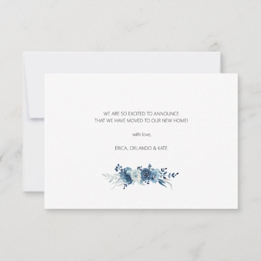 blauwe bloem - mededeling kaart (Achterkant)