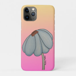 Blauwe Bloem met roze achtergrond Case-Mate iPhone Case