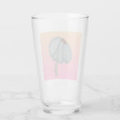 Blauwe bloem met roze achtergrond glas (Achterkant)