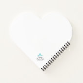 Blauwe bloem met roze achtergrond hart notitieboek (Achterkant)