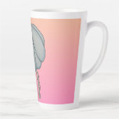 Blauwe bloem met roze achtergrond latte mok (Rechts)