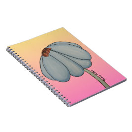 Blauwe Bloem met roze achtergrond Notitieboek
