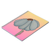 Blauwe Bloem met roze achtergrond Notitieboek (Linkerzijde)