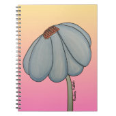 Blauwe Bloem met roze achtergrond Notitieboek (Voorkant)