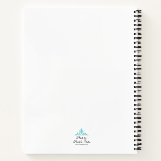 Blauwe Bloem met roze achtergrond Notitieboek (Achterkant)