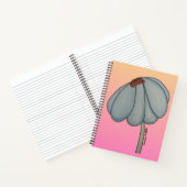 Blauwe Bloem met roze achtergrond Notitieboek (Binnen)
