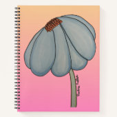 Blauwe Bloem met roze achtergrond Notitieboek (Voorkant)