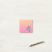 Blauwe Bloem met Roze Achtergrond Post-it® Notes (Op bureau)