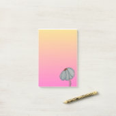 Blauwe Bloem met Roze Achtergrond Post-it® Notes (Op bureau)