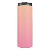 Blauwe Bloem met roze achtergrond Thermosbeker (Achterkant)