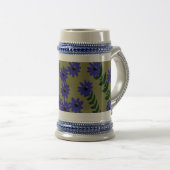 Blauwe bloem met stengel display bierpul (Voorkant rechts)