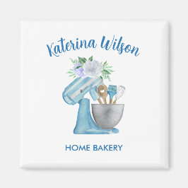 Blauwe Bloem Mixer Home Bakery Promotie Magneet