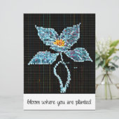 Blauwe bloem | Moderne pixels | Bloei waar geplant (Staand voorkant)