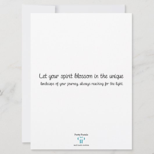 Blauwe bloem | Moderne pixels | Bloei waar geplant (Achterkant)