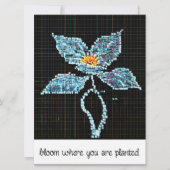 Blauwe bloem | Moderne pixels | Bloei waar geplant (Voorkant)