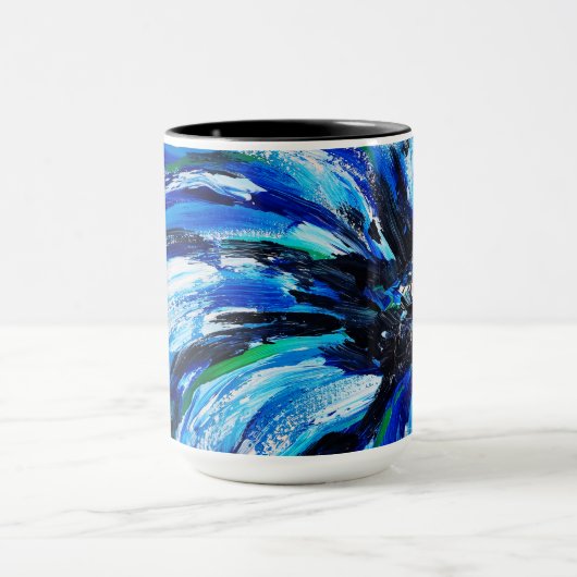 Blauwe bloem mok (Midden)