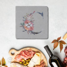 Blauwe Bloem Monogram C Initiaal C