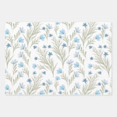 Blauwe bloem mooie ventilatortuin inpakpapier vel (Voorkant 3)