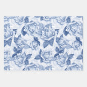 Blauwe bloem mooie ventilatortuin inpakpapier vel (Voorkant 2)