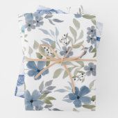 Blauwe bloem mooie ventilatortuin inpakpapier vel (In situ)