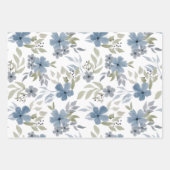 Blauwe bloem mooie ventilatortuin inpakpapier vel (Voorkant)