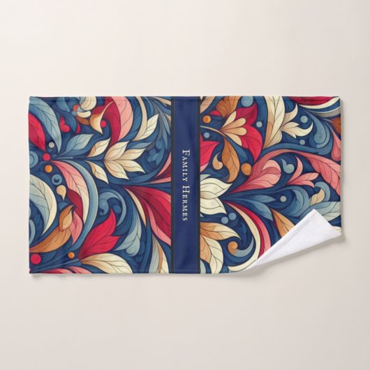 Blauwe Bloem Morris kunst Bad Handdoek (Handdoek)