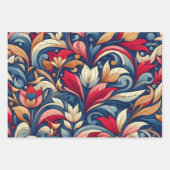 Blauwe Bloem Morris kunst Inpakpapier Vel (Voorkant 3)