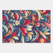 Blauwe Bloem Morris kunst Inpakpapier Vel (Voorkant 2)