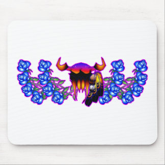 Blauwe bloem muismat