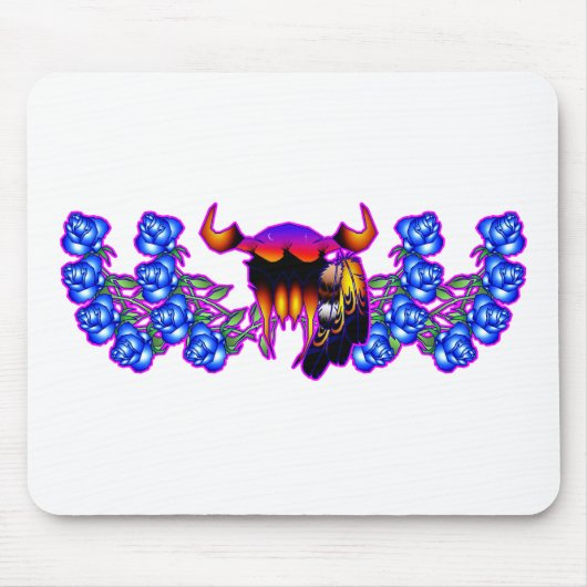 Blauwe bloem muismat (Voorkant)