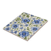 Blauwe bloem naadloos tegeltje (Zijkant)