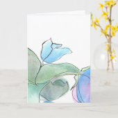 Blauwe Bloem Notecard Kaart (Gele Bloem)