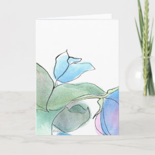 Blauwe Bloem Notecard Kaart
