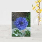 Blauwe bloem notecard kaart (Gele Bloem)