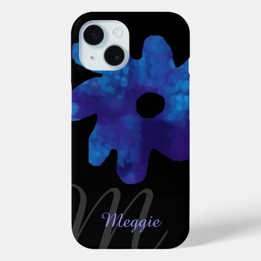 blauwe bloem op maat Case-Mate iPhone case (Achterkant)