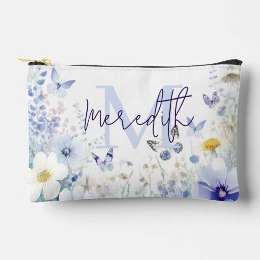 Blauwe bloem op maat etui (Voorkant)