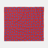 Blauwe bloem op rood fleece deken (Voorkant (Horizontaal))