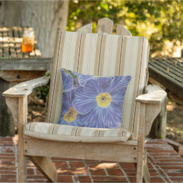 Blauwe bloem outdoor bloemenworp kussen voor de tu