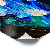 Blauwe bloem perfect poster (Hoek)