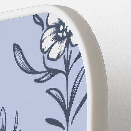 Blauwe bloem pickleball paddle (Links Detail)