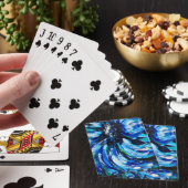 Blauwe bloem pokerkaarten (Insitu)