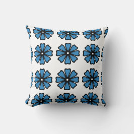 Blauwe bloem - Polyester sierkussen 40 x 40 cm