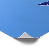 Blauwe bloem poster (Hoek)