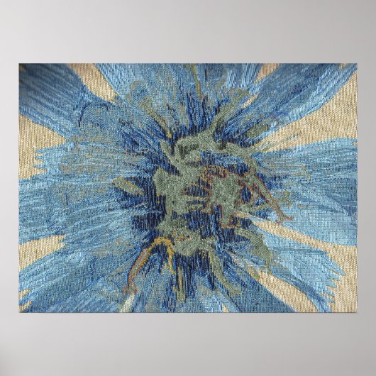 blauwe bloem poster (Voorkant)