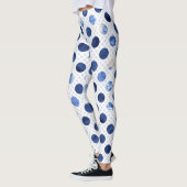 Blauwe Bloem Print Bloemen Leggings Vrouwen (Links)
