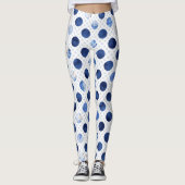 Blauwe Bloem Print Bloemen Leggings Vrouwen (Voorkant)