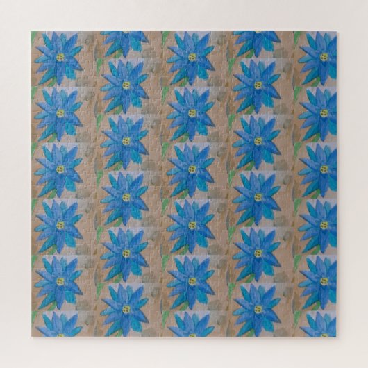 Blauwe bloem puzzel (Verticaal)